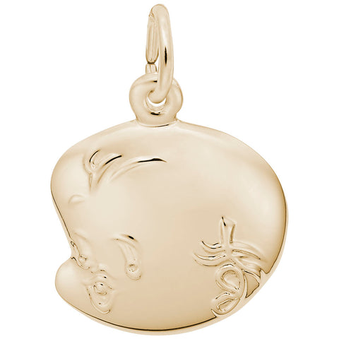 Babys Face Charm In Yellow Gold