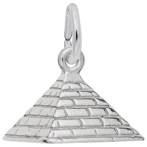 Pyramid Charm In 14K White Gold