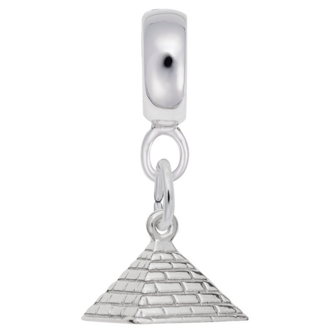 Pyramid Charm Dangle Bead In Sterling Silver