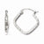 14k White Gold Diamond-cut Hinged Hoop Earrings