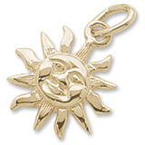 Cayman Island Sun Charm in 10k Yellow Gold