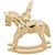 Rocking Horse Charm in Yellow Gold Plated