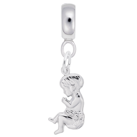 Baby Charm Dangle Bead In Sterling Silver