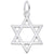 Star Of David Charm In 14K White Gold