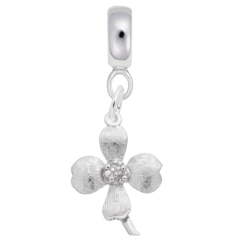 Dogwood Charm Dangle Bead In Sterling Silver