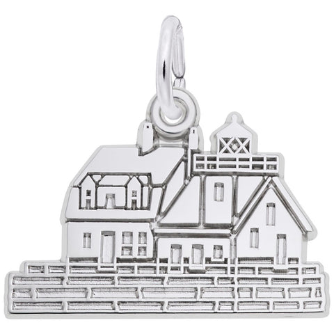 Rockland Me. Lighthouse Charm In Sterling Silver