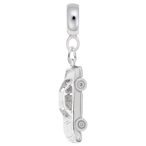 Racecar Charm Dangle Bead In Sterling Silver