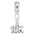 10K Race charm dangle bead in Sterling Silver