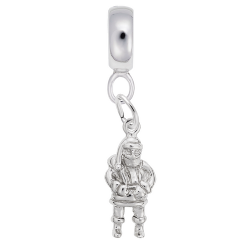 Santa Charm Dangle Bead In Sterling Silver