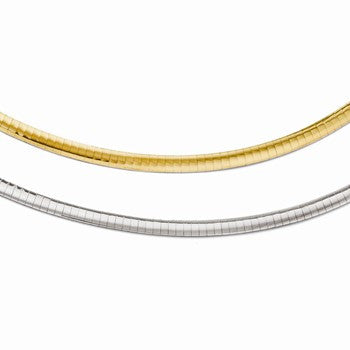 14K Yellow Gold Supreme Reversible Omega, 16 inch x 4mm, Jewelry Chains and Necklace