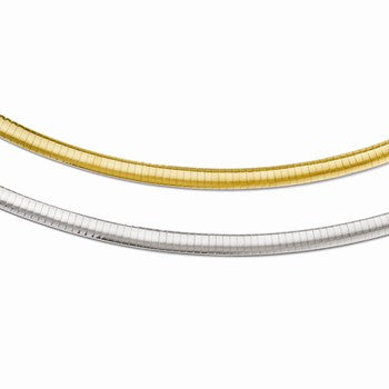 14K Yellow Gold Supreme Reversible Omega, 16 inch x 6mm, Jewelry Chains and Necklace