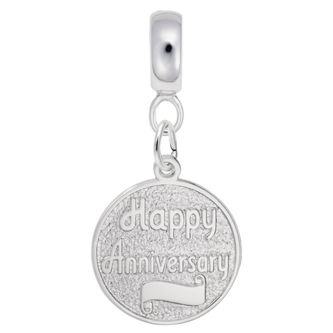 Anniversary Charm Dangle Bead In Sterling Silver