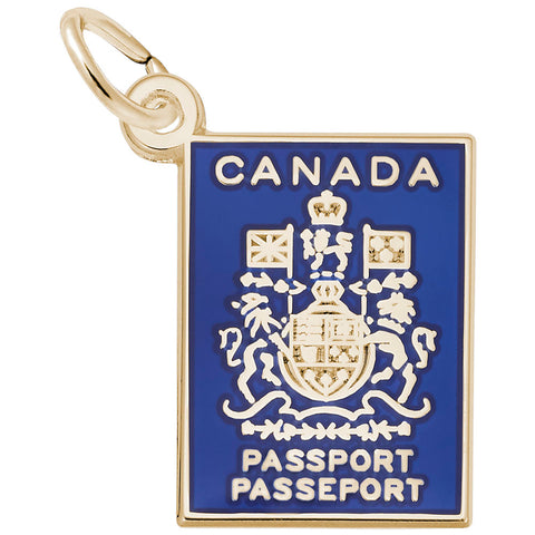 Canada Passport Charm in Yellow Gold Plated