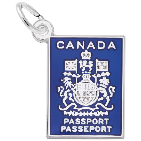 Canada Passport Charm In 14K White Gold