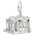 Jefferson Memorial Charm In 14K White Gold