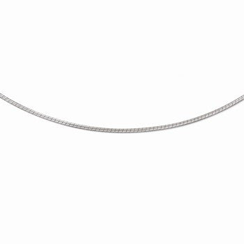 14K White Gold Omega, 18 inch x 1.2mm, Jewelry Chains and Necklace