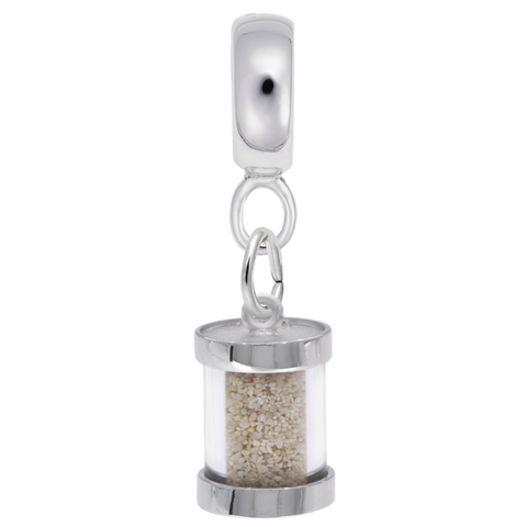 Dominica Sand Capsule Charm Dangle Bead In Sterling Silver