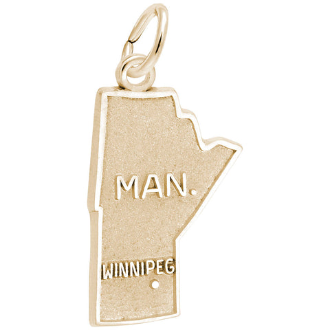 Manitoba,Canada Charm in Yellow Gold Plated