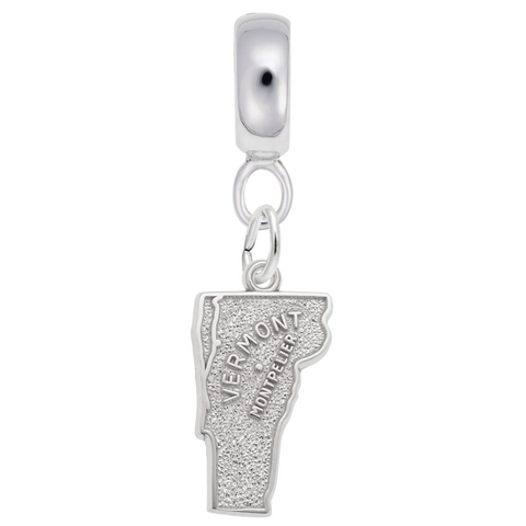 Montpelier Vermont Charm Dangle Bead In Sterling Silver