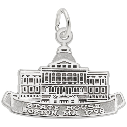 State House Boston Charm In Sterling Silver