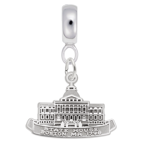 State House Boston Charm Dangle Bead In Sterling Silver