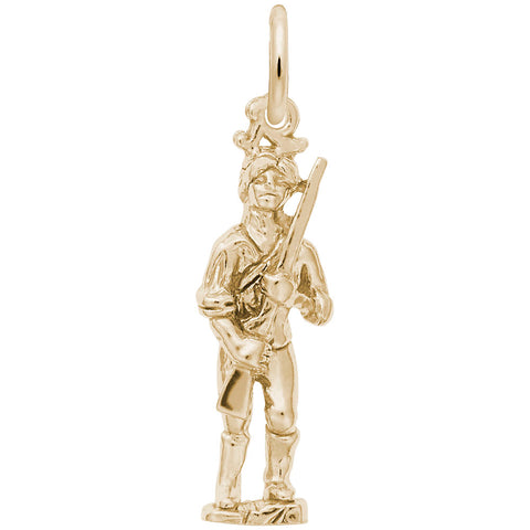 Minute Man Charm In Yellow Gold