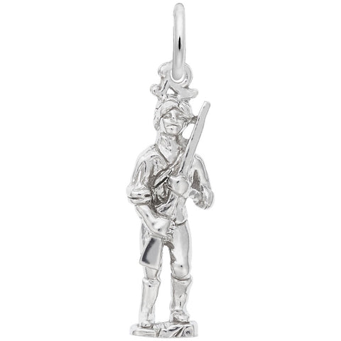 Minute Man Charm In 14K White Gold