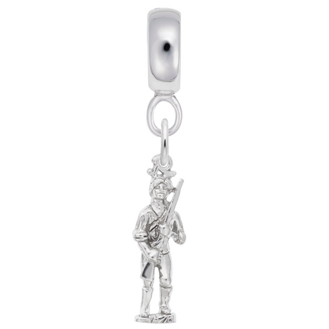 Minute Man Charm Dangle Bead In Sterling Silver