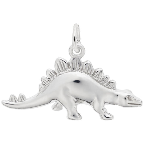 Stegosaurus Charm In 14K White Gold