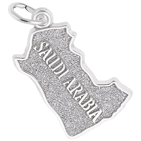 Saudi Arabia Map Charm In Sterling Silver