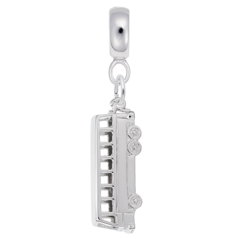 Bus Charm Dangle Bead In Sterling Silver