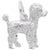 Poodle Charm In Sterling Silver