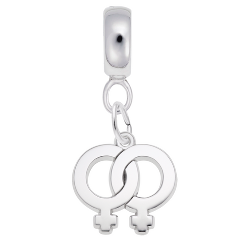 Female Charm Dangle Bead In Sterling Silver