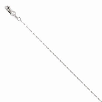 14K White Gold Round Cable Chain