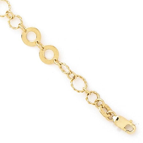 14K Yellow Gold Circle Fantasy Bracelet