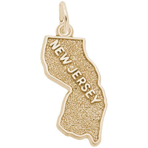 New Jersey Charm In Yellow Gold