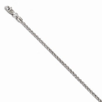 14K White Gold Wheat Chain