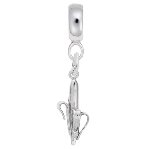 Banana Charm Dangle Bead In Sterling Silver