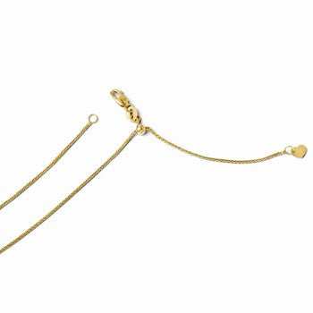 14K Yellow Gold Adjustable Wheat Chain