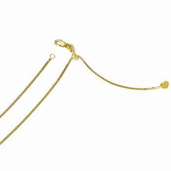 14K Yellow Gold Adjustable Box, 30 inch x 1mm, Jewelry Chains and Necklace