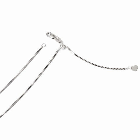 14K White Gold Adjustable Box Bracelet