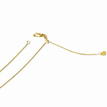 14K Yellow Gold Adjustable Flat Cable Chain