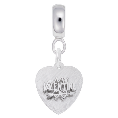 Be My Valentine Charm Dangle Bead In Sterling Silver