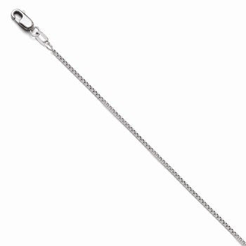 14K White Gold Sparkle Round Box, 20 inch x 1.1mm, Jewelry Chains and Necklace