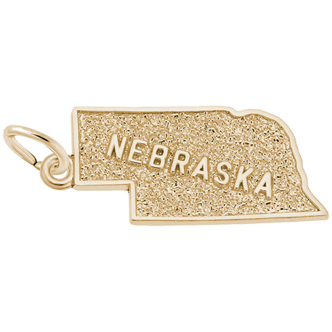 Nebraska Charm in Yellow Gold Plated