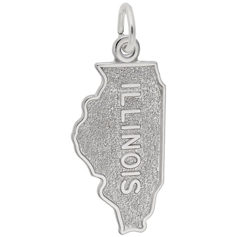 Illinois Charm In 14K White Gold