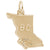 British Columbia Map Charm In Yellow Gold