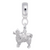 Samoyed Dog Charm Dangle Bead In Sterling Silver