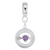 February Birthstone charm dangle bead in Sterling Silver hide-image