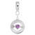 June Birthstone Charm Dangle Bead In Sterling Silver